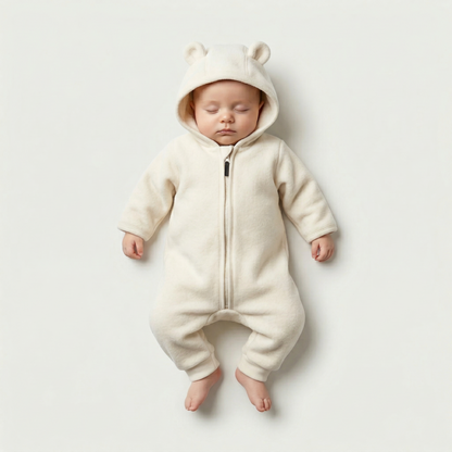 PerfectBaby™ Merino Wool Bear-Ear Romper