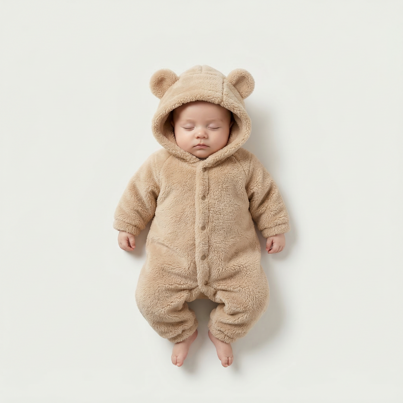 Plush Baby Hooded Romper