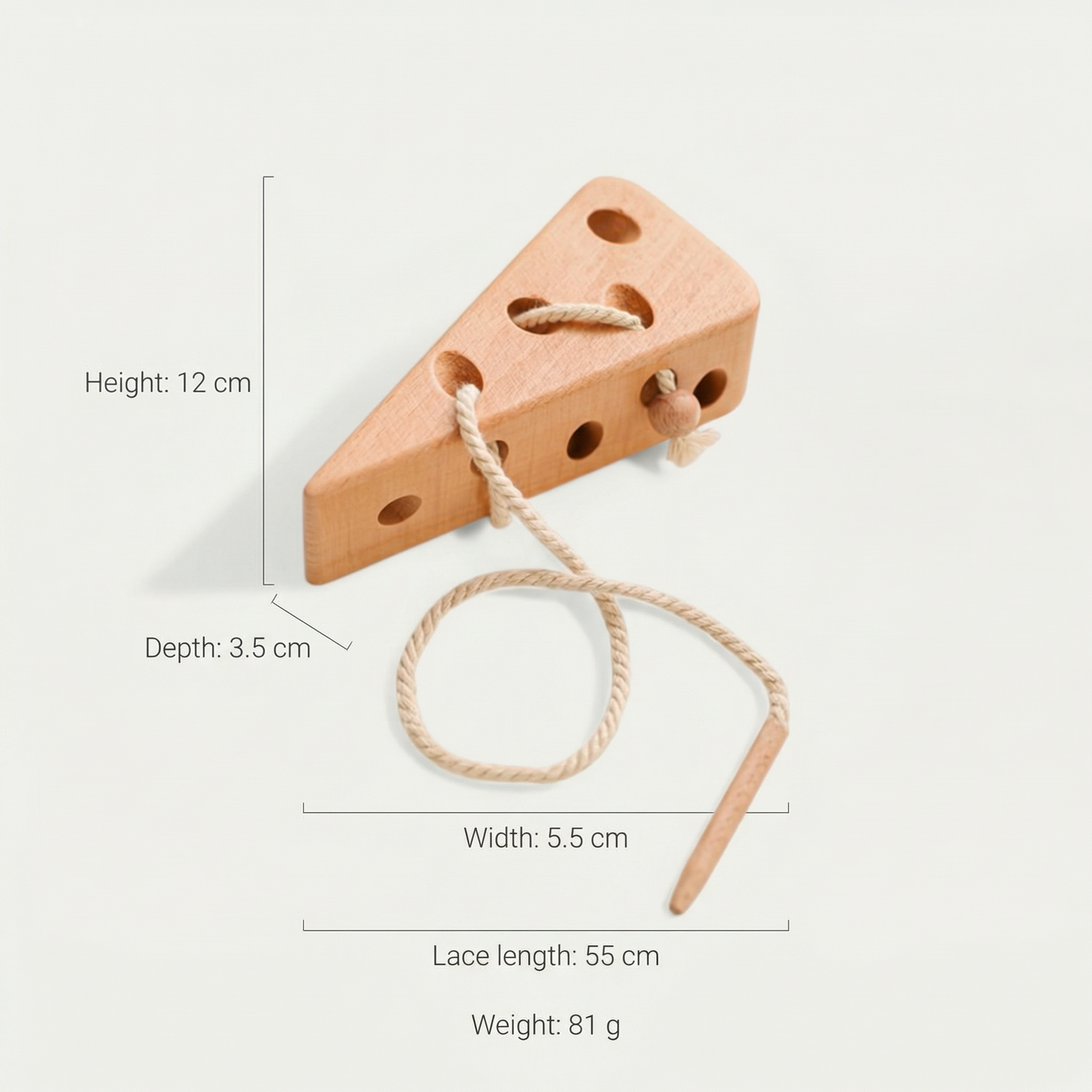 Montessori Cheese lacing toy wooden Montessori toy by PerfectBaby™