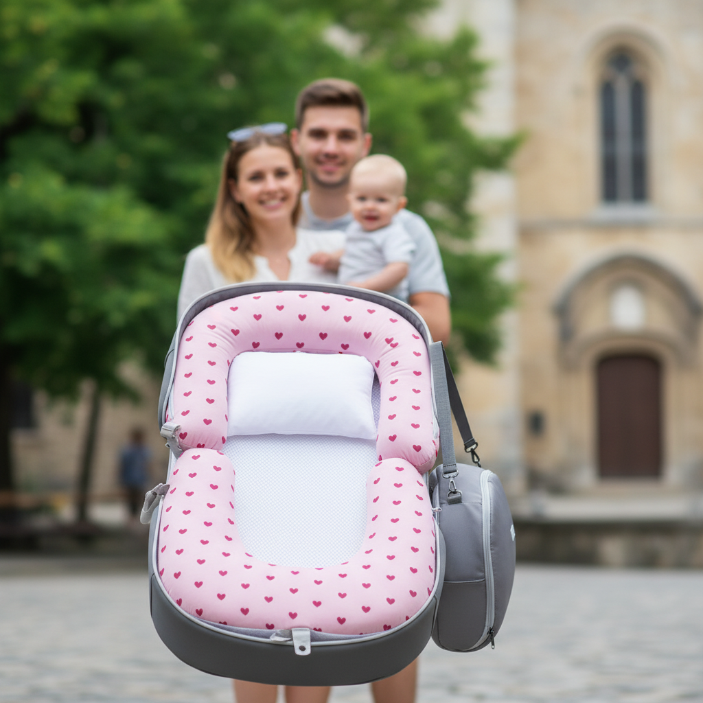PerfectBaby™ TravelNest – Hearts portable baby bed