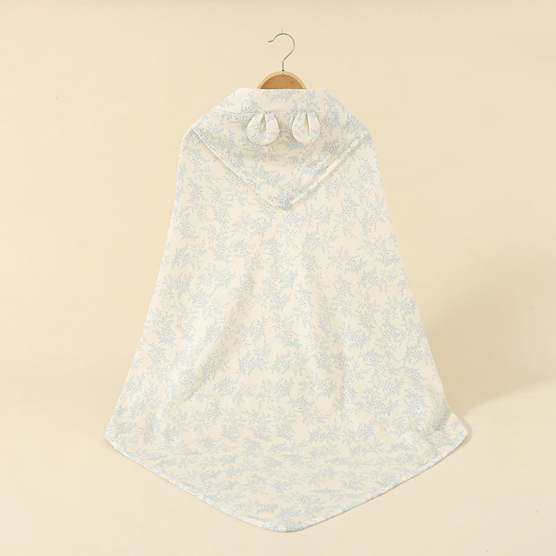 PerfectBaby™ Muslin Nest & Hooded Blanket — Hooded Blanket / Green Leaves