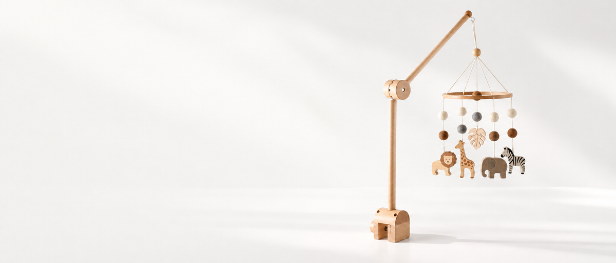 PerfectBaby mobiles collection — white studio product photograph