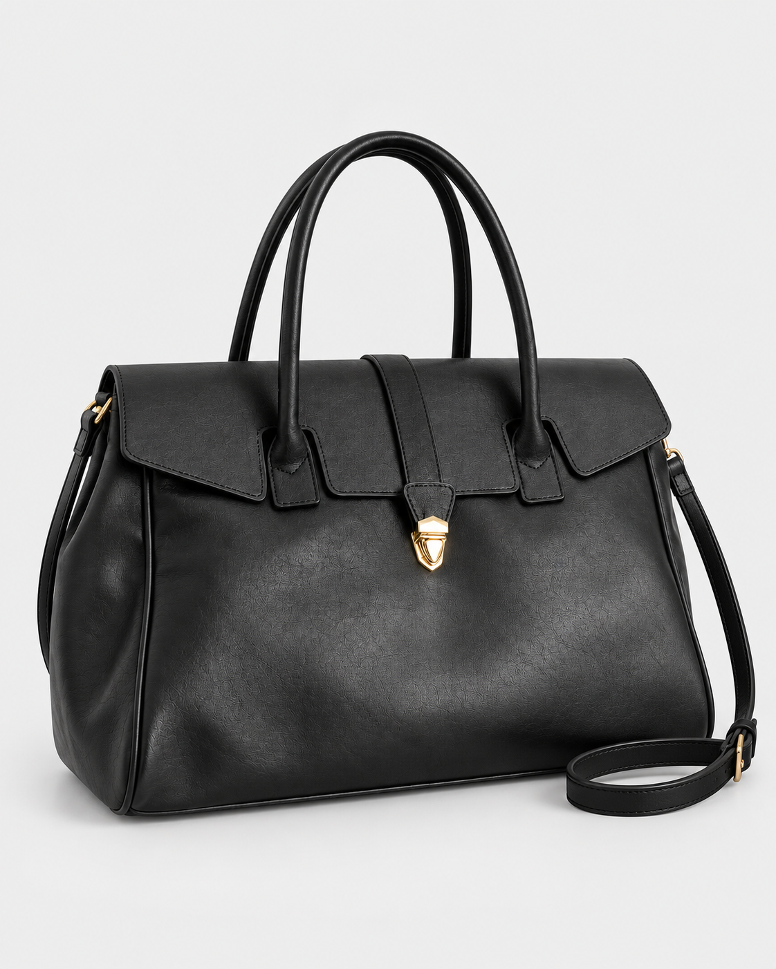 PerfectBaby Retro Flap Tote — Black