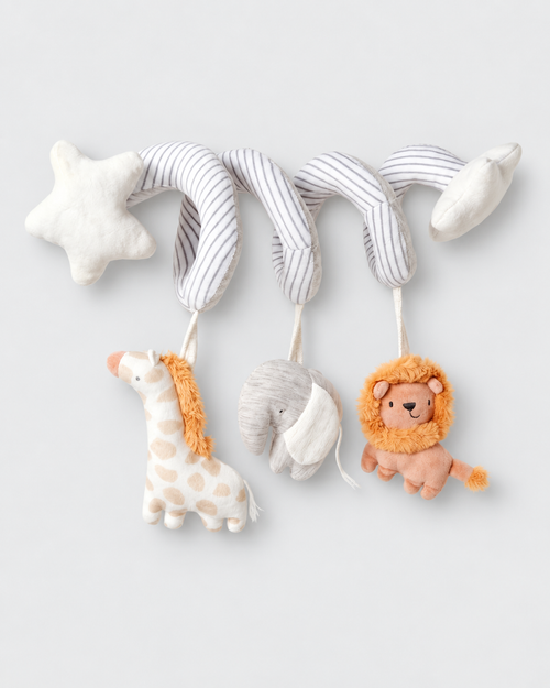 PerfectBaby Cotton Spiral Toy — Lion, Giraffe & Elephant — Lion Giraffe Elephant