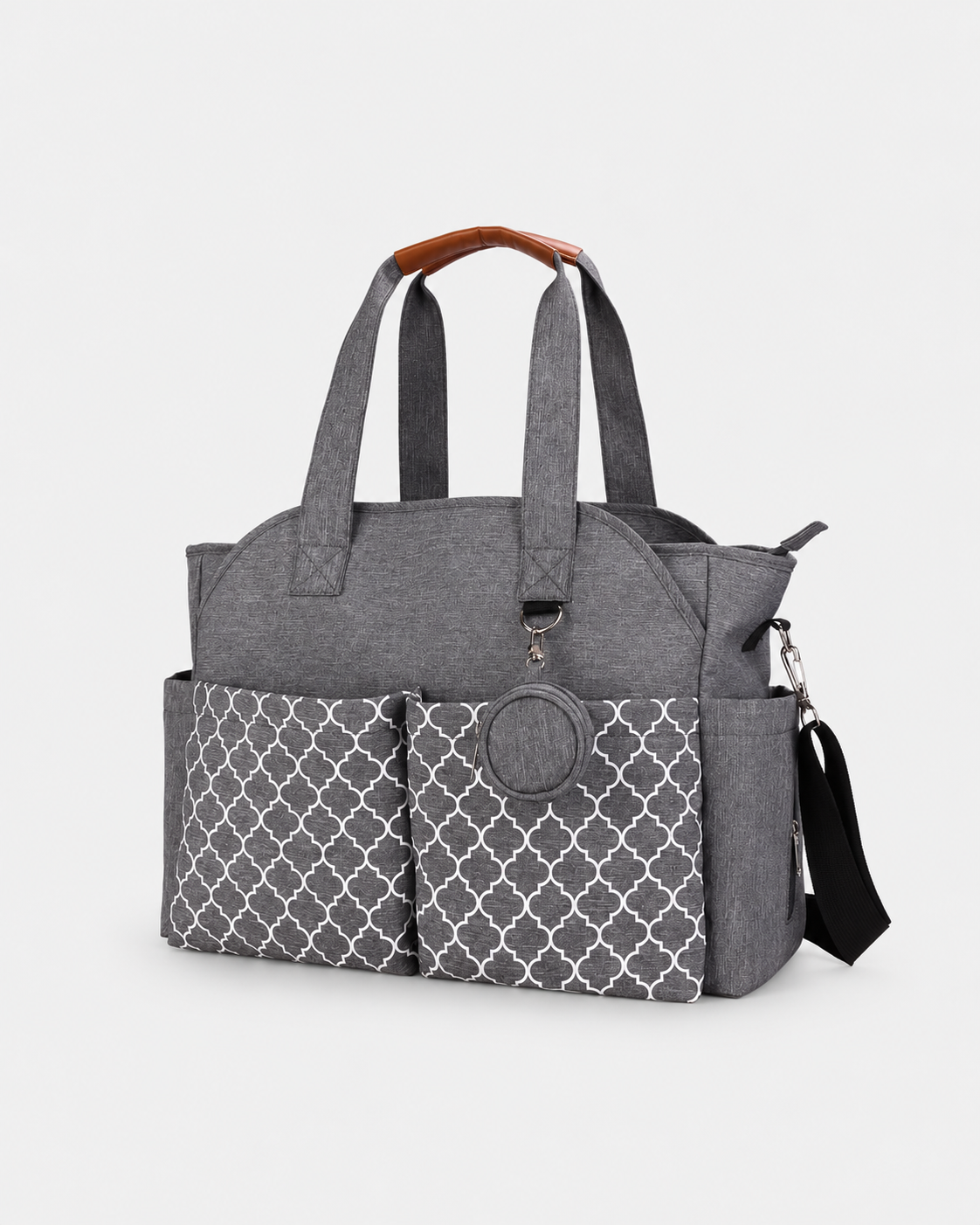 PerfectBaby Diaper Tote with Pacifier Case — Grey