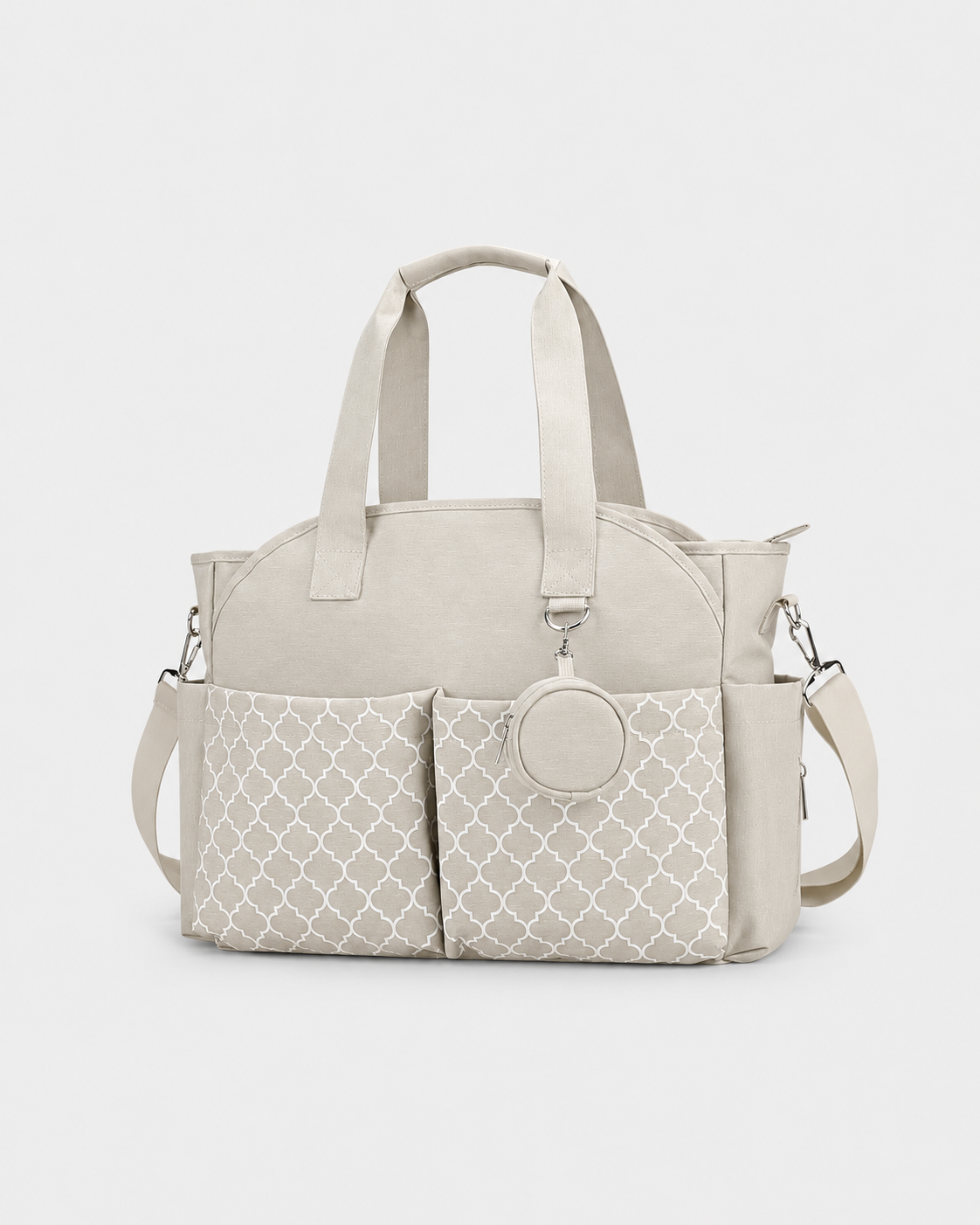 PerfectBaby Diaper Tote with Pacifier Case — Off White
