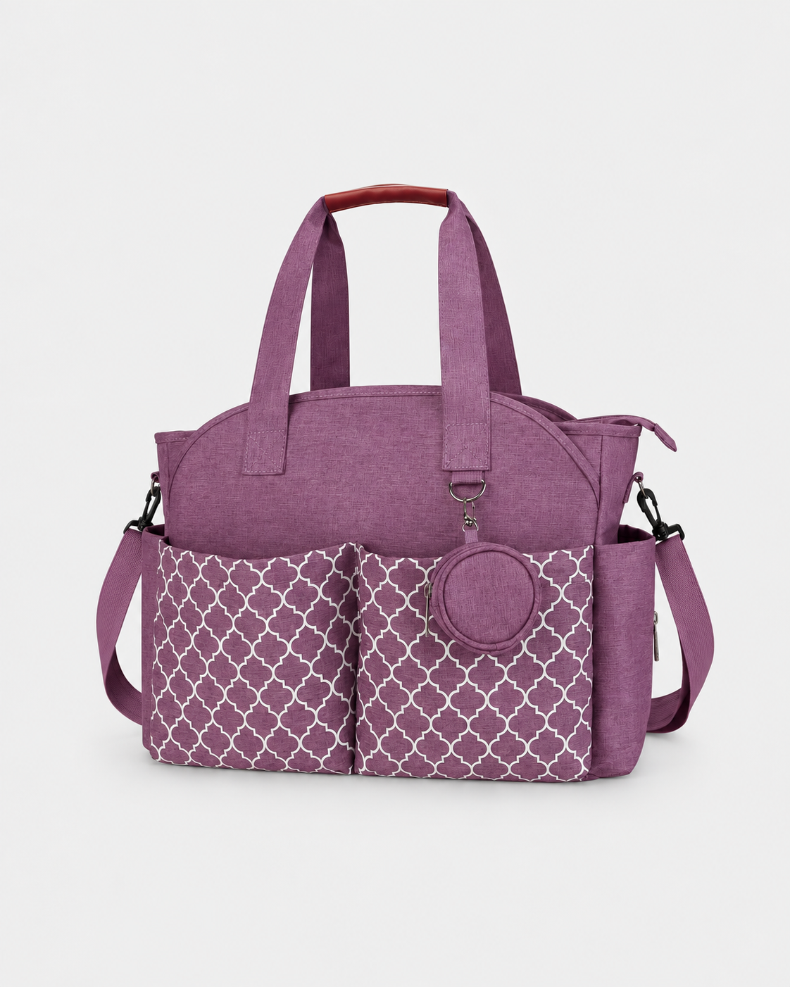 PerfectBaby Diaper Tote with Pacifier Case — Purple