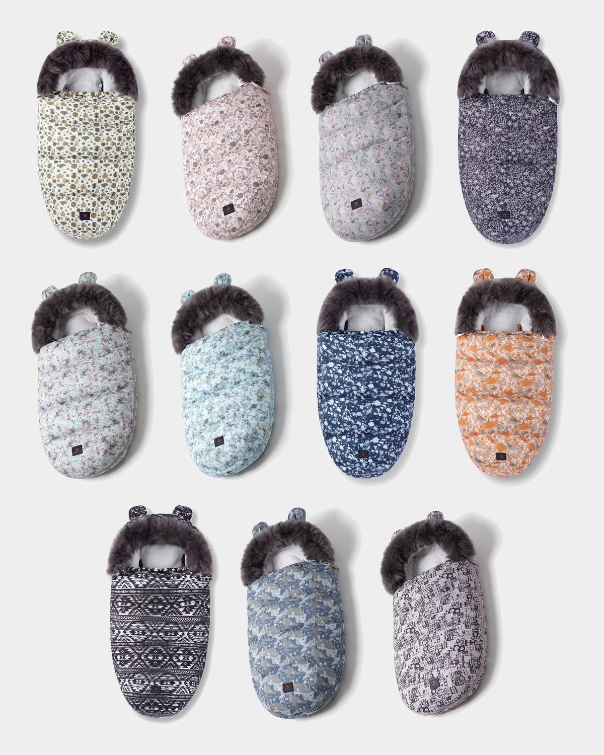 PerfectBaby footmuff – all 11 prints side by side