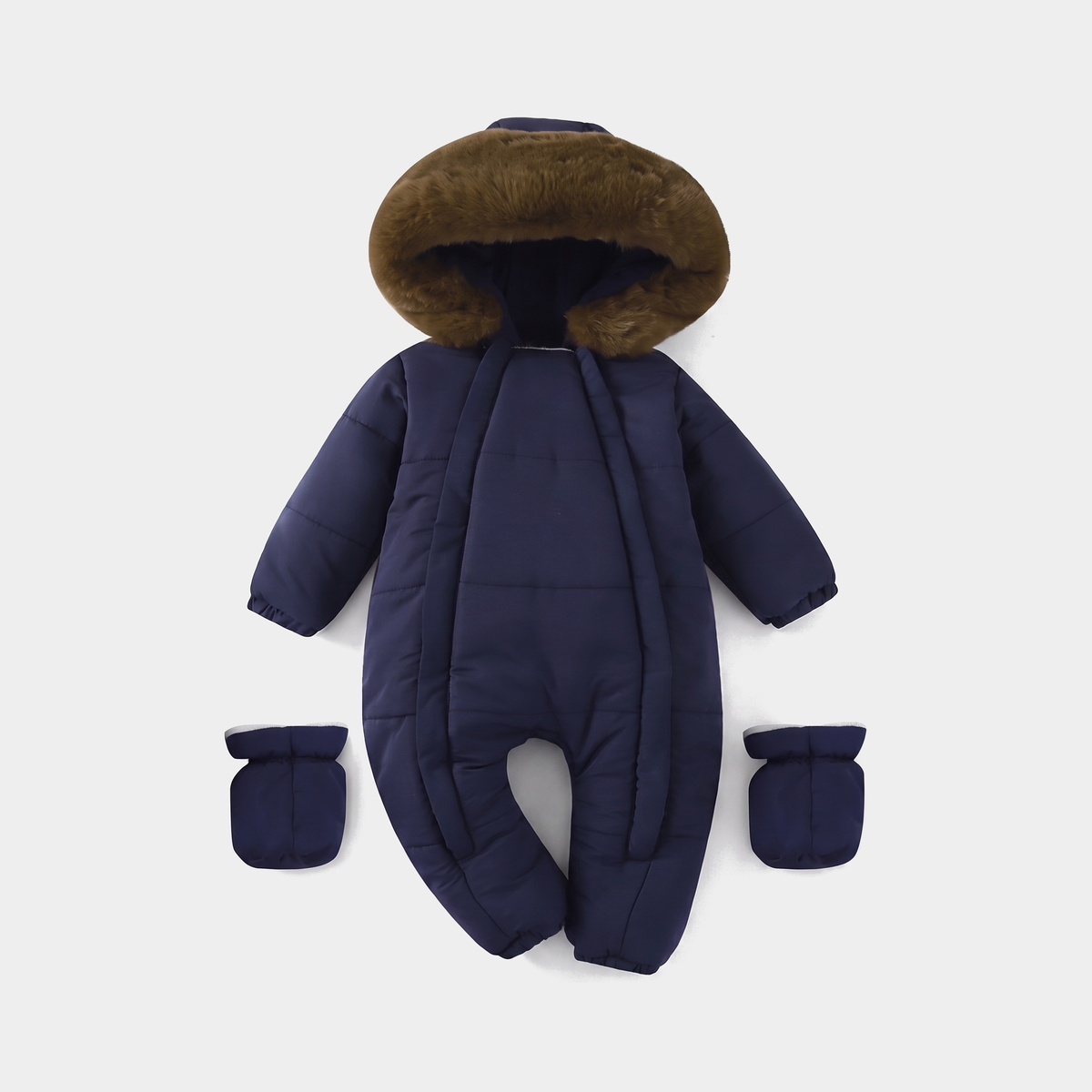 perfectbaby velvet winter snowsuit — Navy Blue, full product view on a light grey background