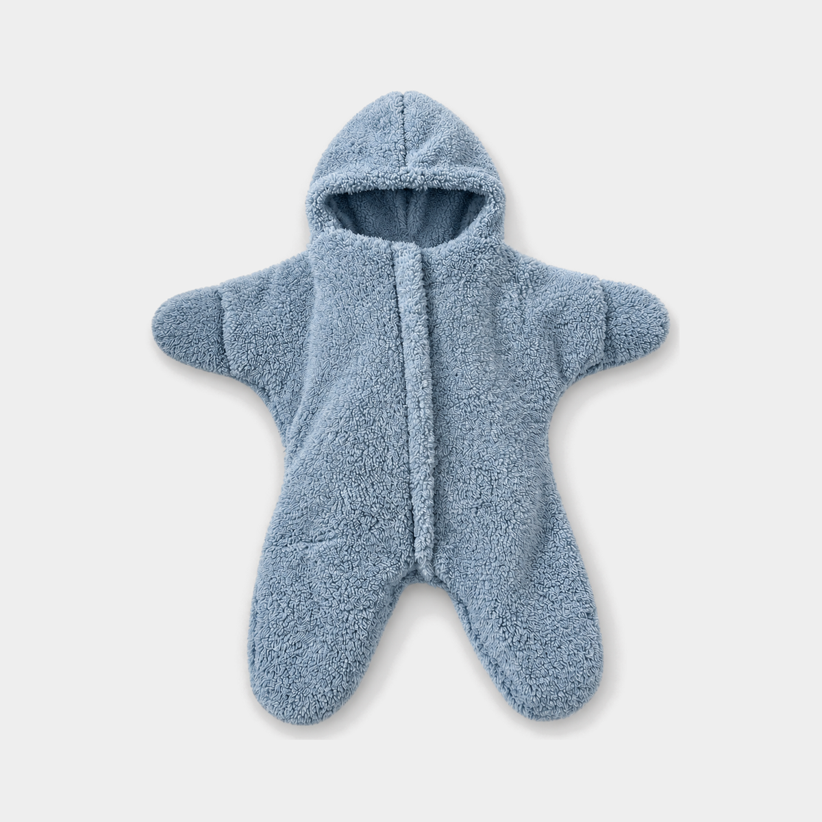 starfish baby sleeping bag — Blue, full product view on a light grey background
