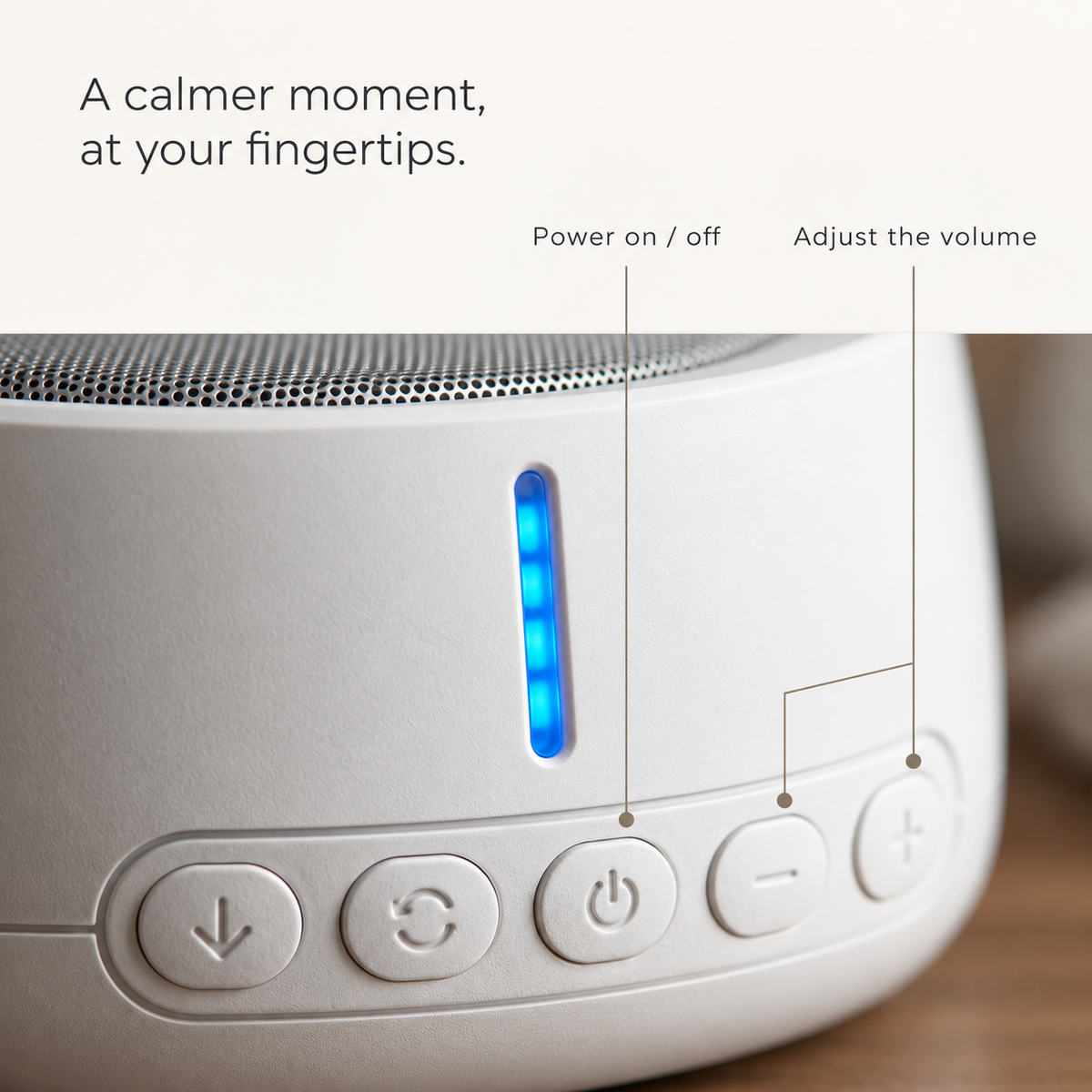 Smart Sound Machine power and volume controls