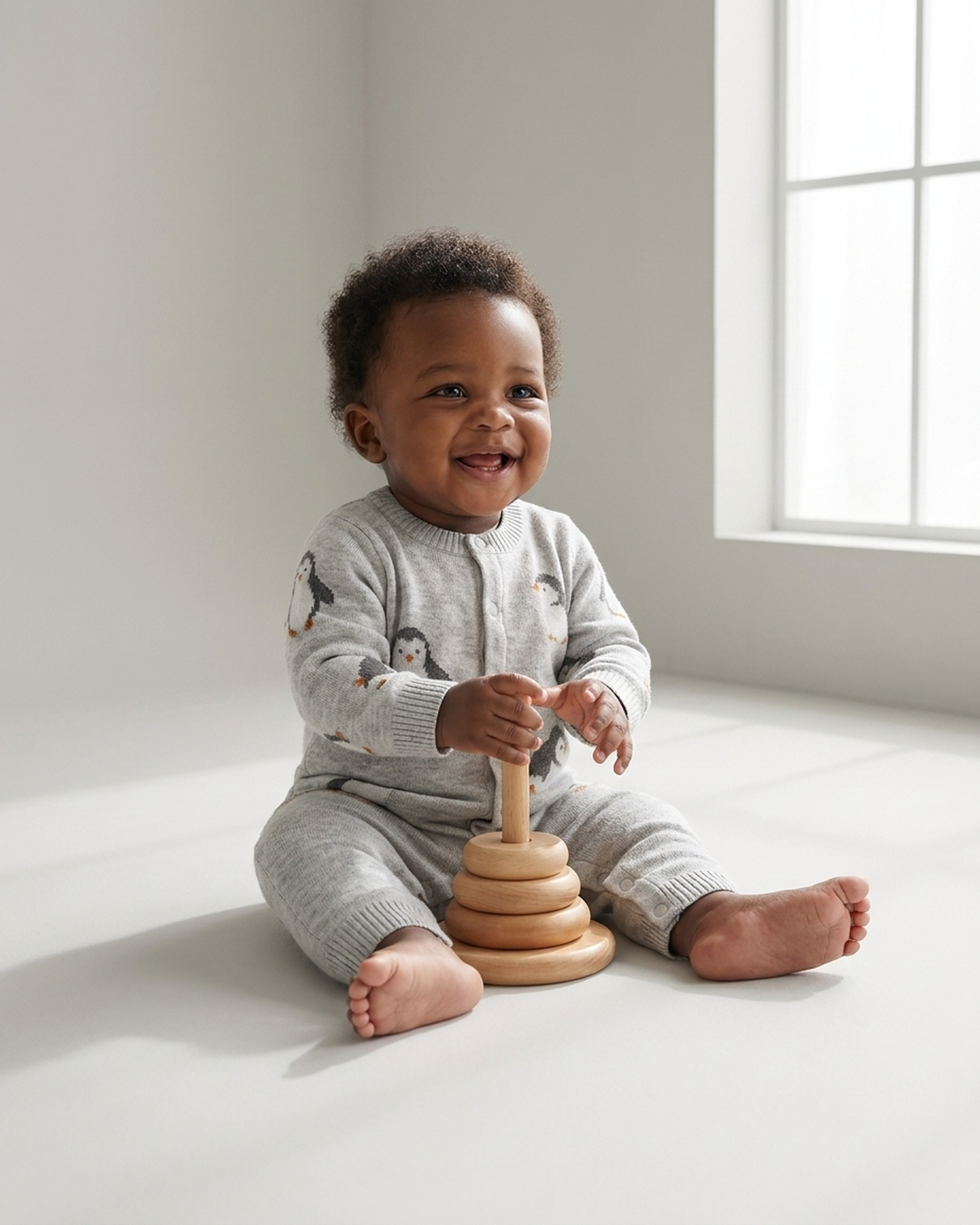 PerfectBaby™ Penguin Knit Baby Romper — photo 2