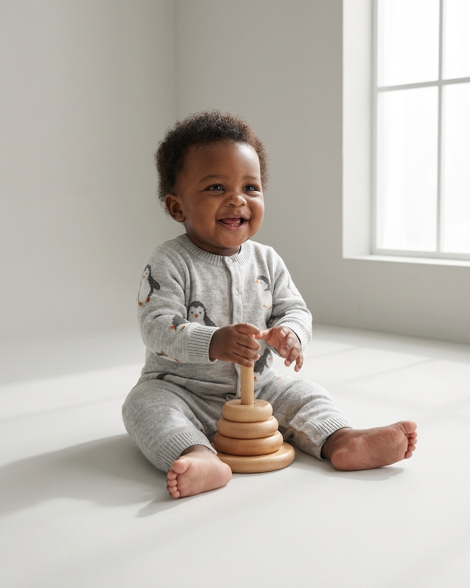 PerfectBaby™ Penguin Knit Baby Romper — photo 2