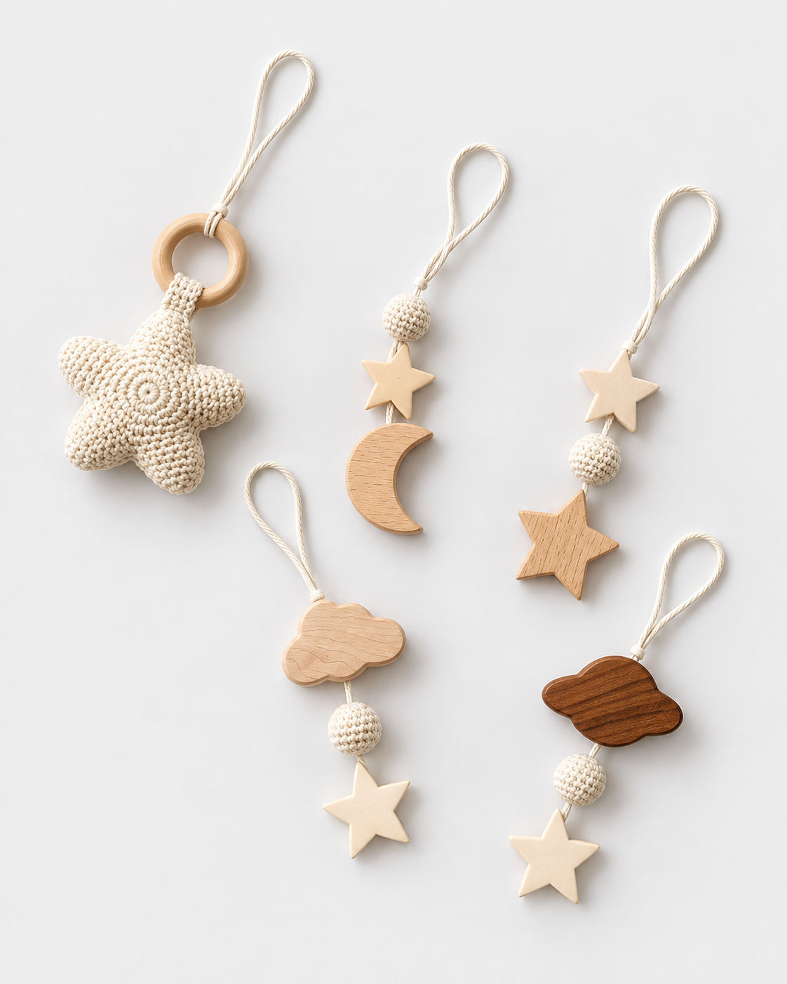 PerfectBaby Dream Arch Star Dreams toy set arranged on a light grey studio background
