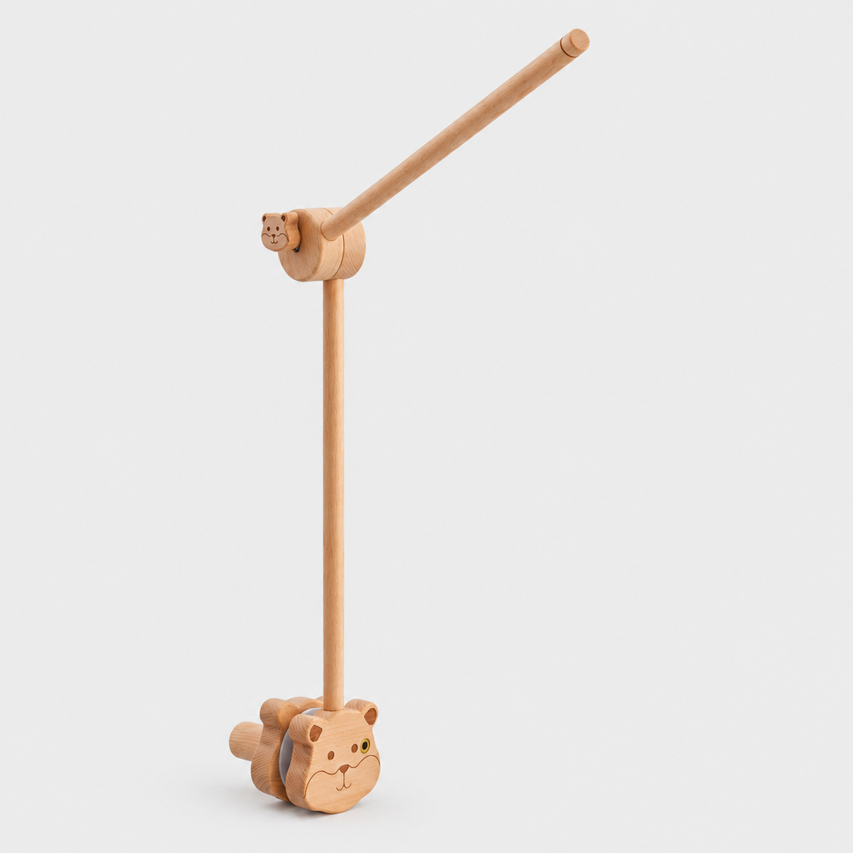 Lullaby Arch MiloAtelierLoom wooden holder with engraved bear faces