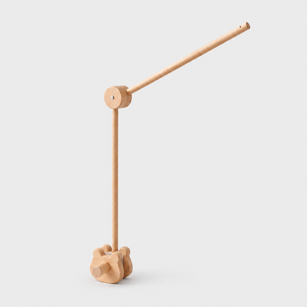 Lullaby Arch MiloLoom wooden holder with bear-shaped clamp
