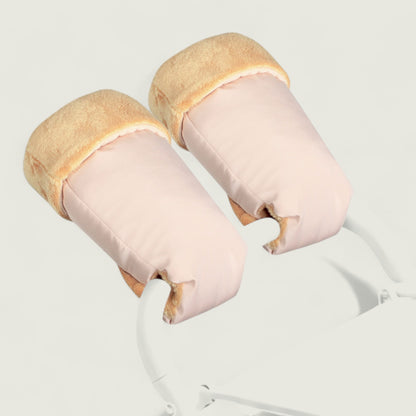 Pair of beige and pink slippers on a white background
